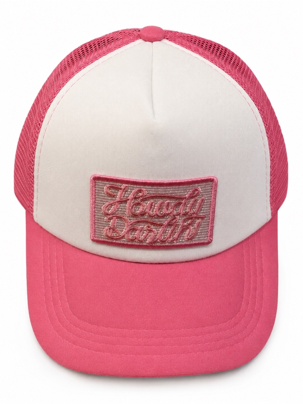 Hand Crafted Pink and White Trucker Hat